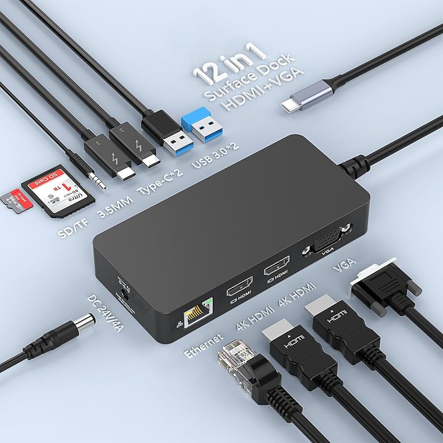 Amazon.co.jp: MS Surface Thunderbolt 4 ドック トリプルディスプレイ