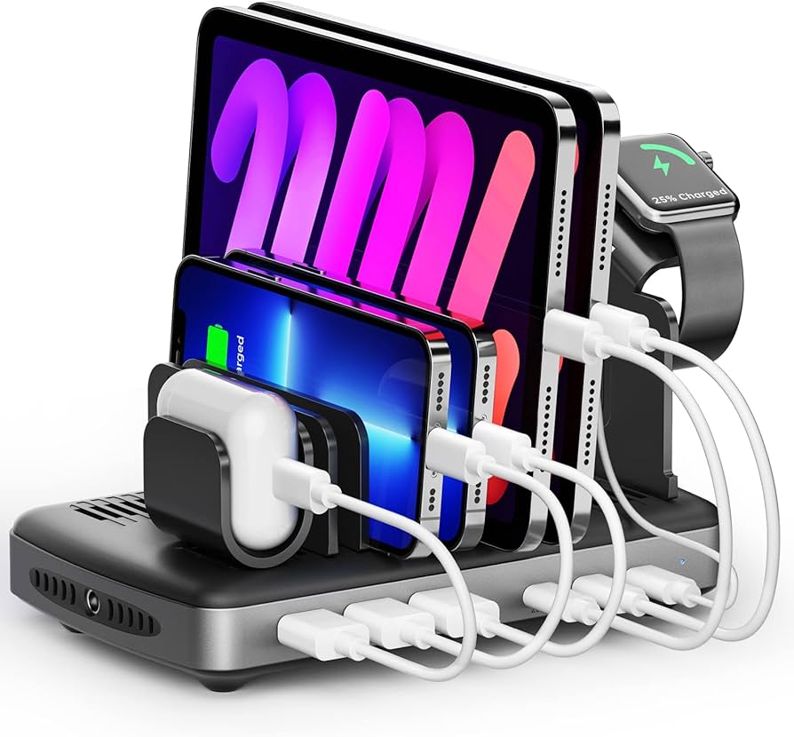 Amazon.co.jp: Unitek 2023 USB PD充電ステーション 6ポート PD20W*2+