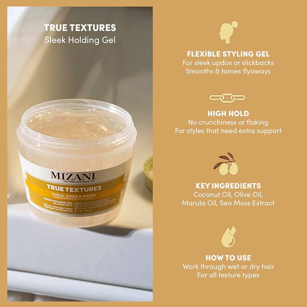 Amazon.com: Mizani True Textures Sleek Holding Gel | Firm Hold