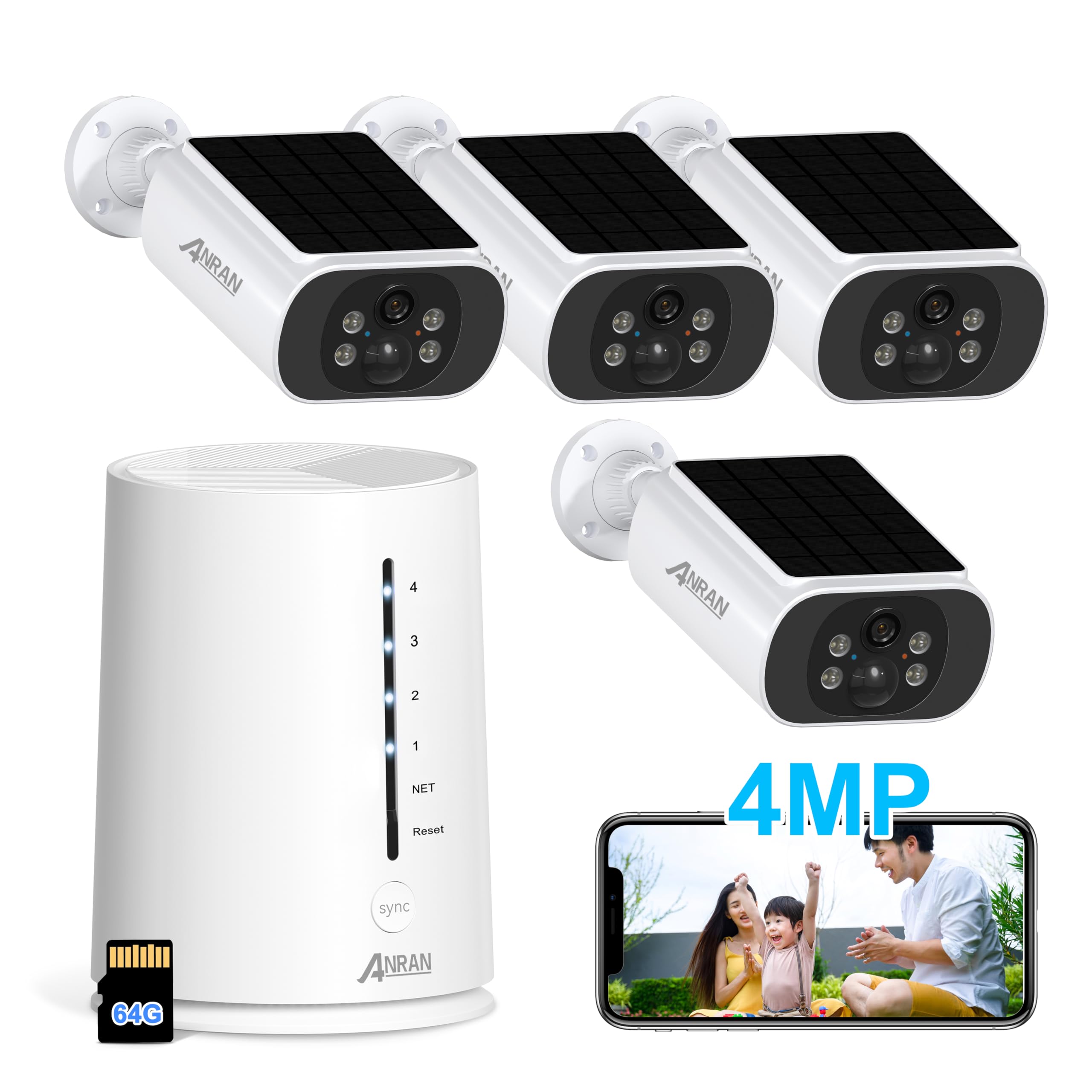 Amazon.co.jp: 【強化版400万画像・ソーラーパネル一体型・4台セット