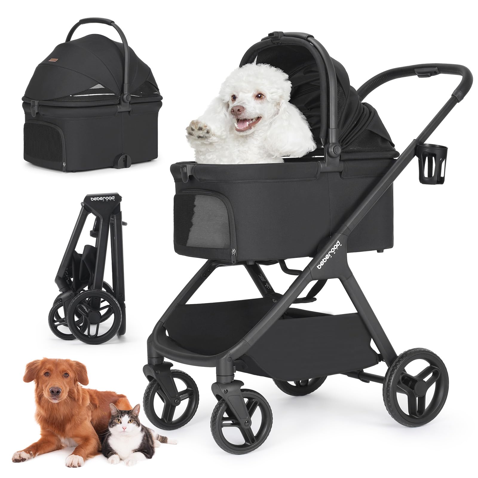 Amazon.co.jp: BEBEROAD PETS X5 ペットカート 分離型 小型犬