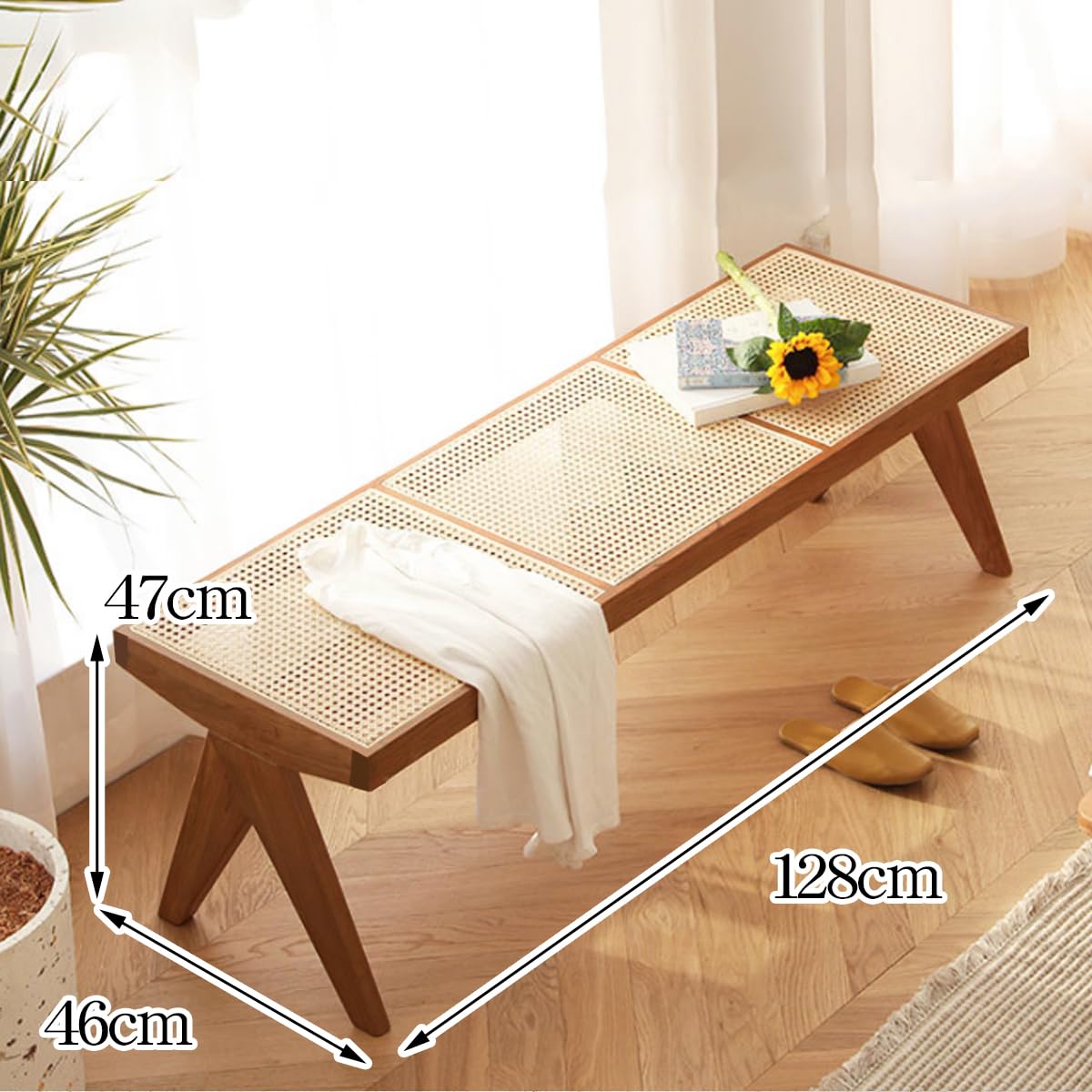 Amazon.co.jp: 【WNJAPAN】ラタンベンチ 籐編み ラタンチェア 北欧