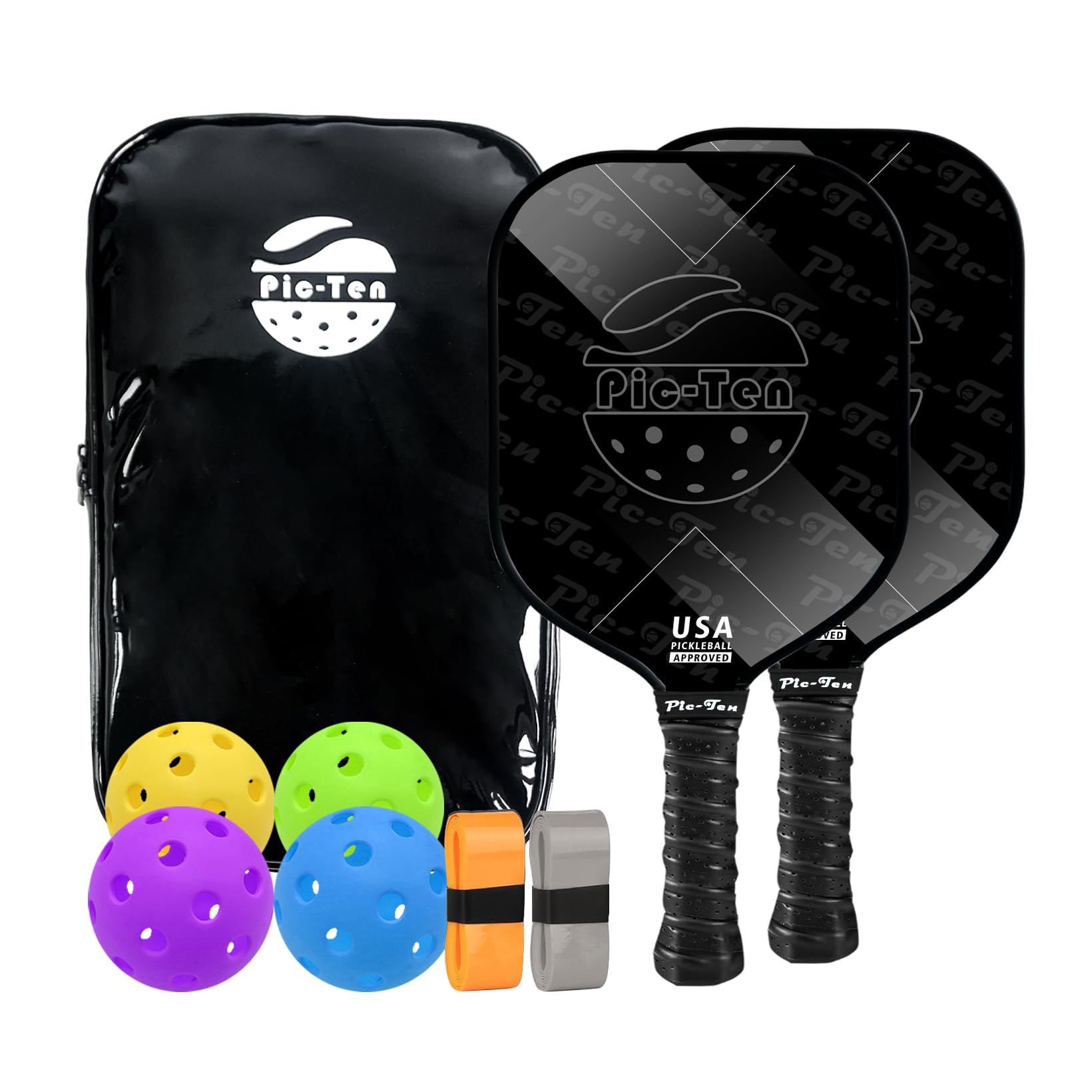 Amazon | Pic-Ten ピックルボールパドル 2個セット USAPA承認 カーボン