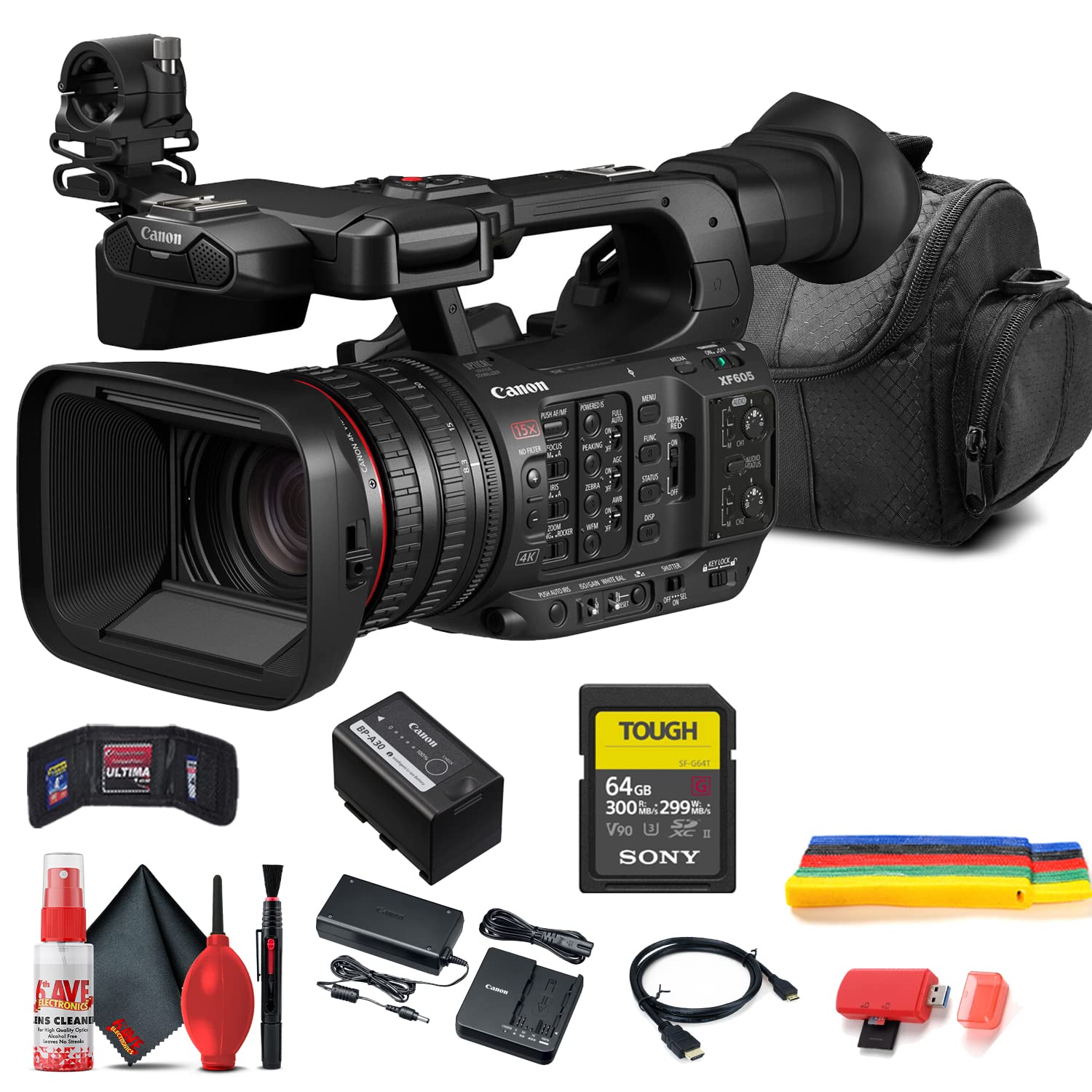 Amazon.com : Canon XF605 UHD 4K HDR Pro Camcorder (5076C002) with