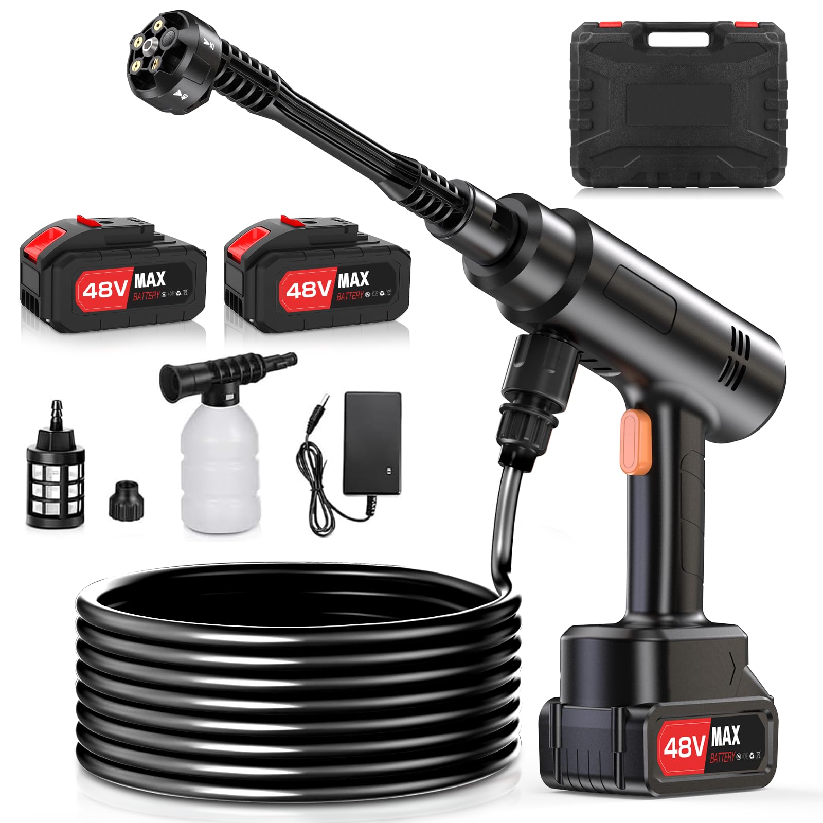 Amazon | lapex高圧洗浄機 コードレス 充電式 高圧洗浄機 20000mAh