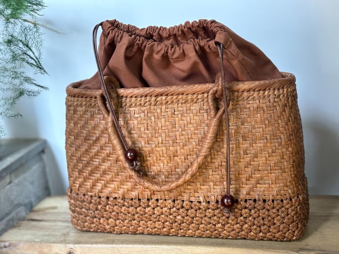 Amazon.co.jp: 山葡萄 かごバッグ 網代編み 職人手編み 変則二重編み
