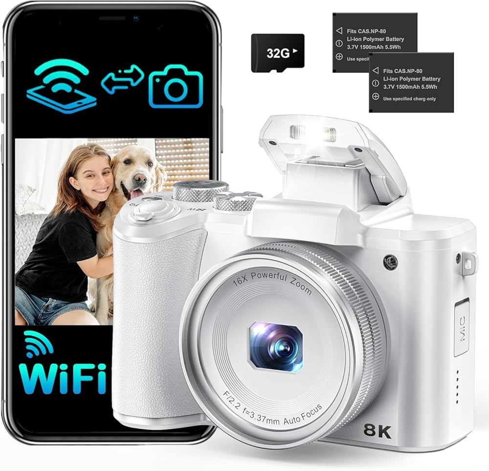 Amazon | 8K デジカメ 8800万画素 スマホに送れる デジタルカメラ wifi