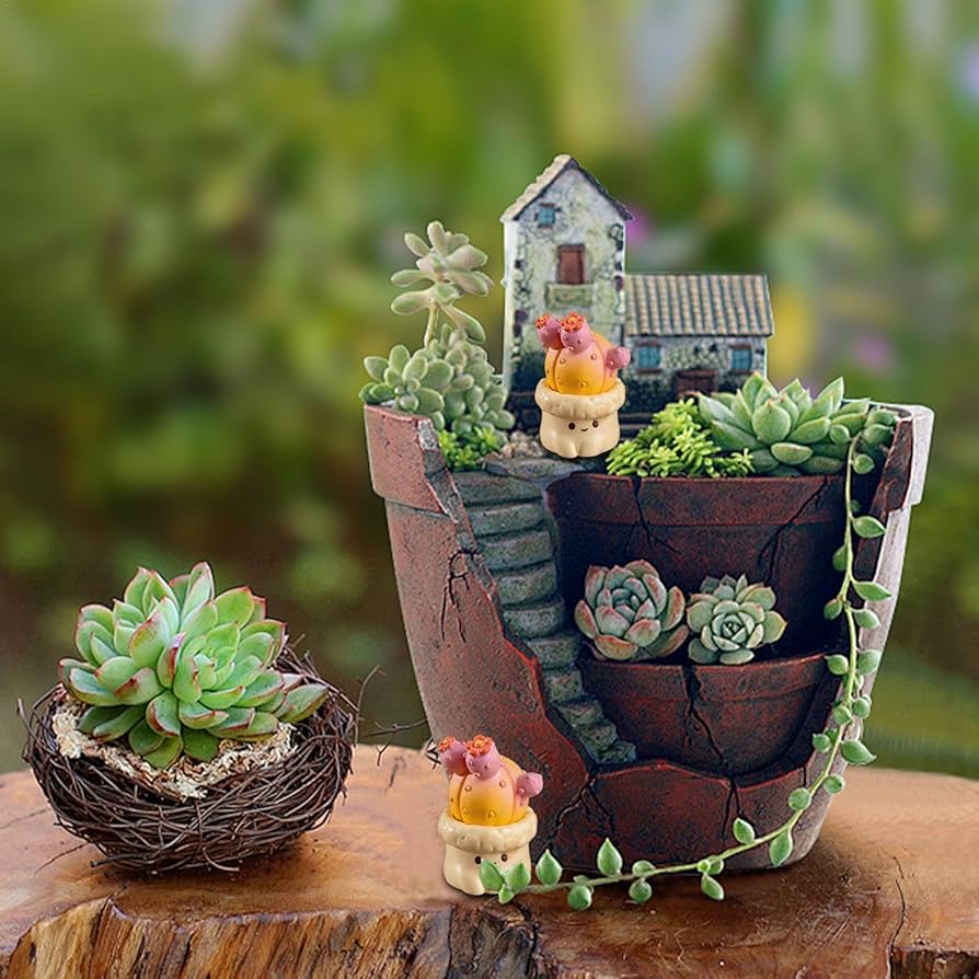 Amazon.co.jp: Mivpzisk 樹脂製多肉植物オーナメント、ミニチュア