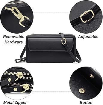 Amazon.com: Movefad Women Leather Wallet Crossbody Bag Shoulder