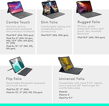 Logitech Combo Touch, Detachable iPad Keyboard Case (10th gen and