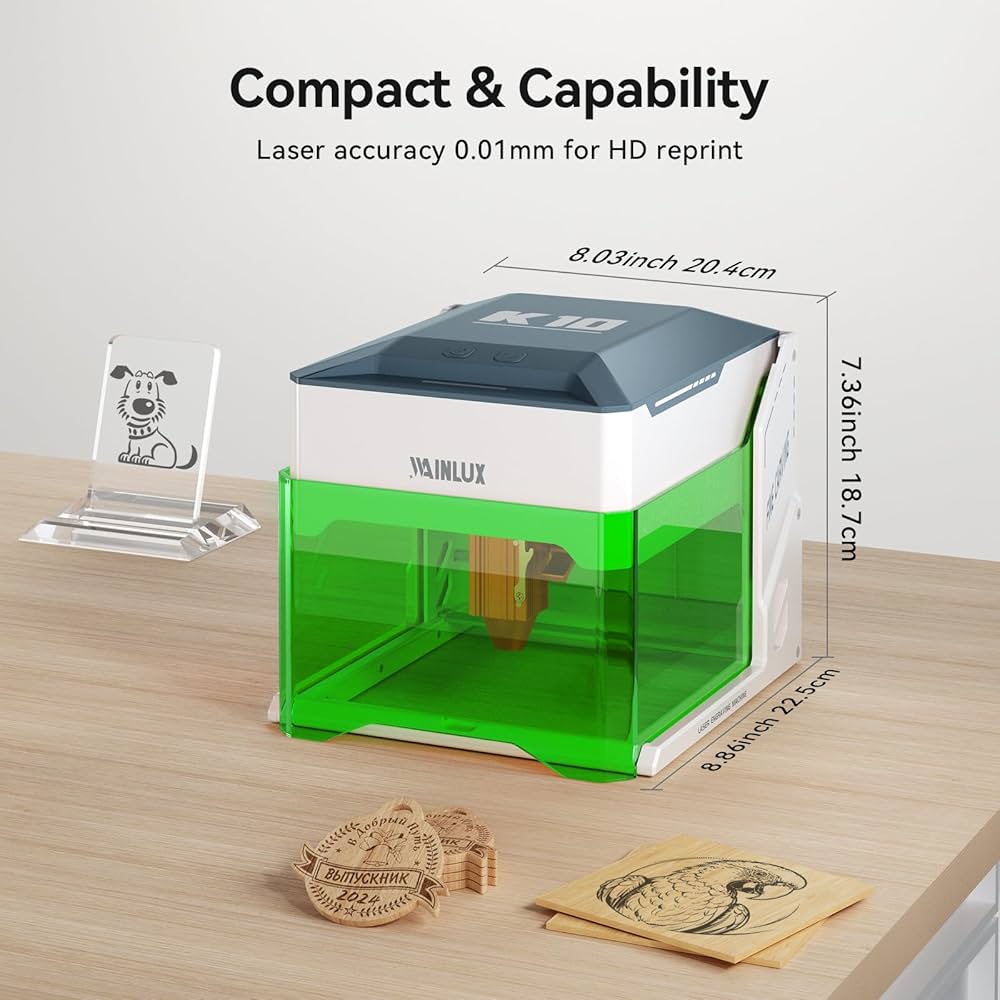 Amazon.co.jp: WAINLUX レーザー彫刻機、K10 5W小型密閉型ビジュアル