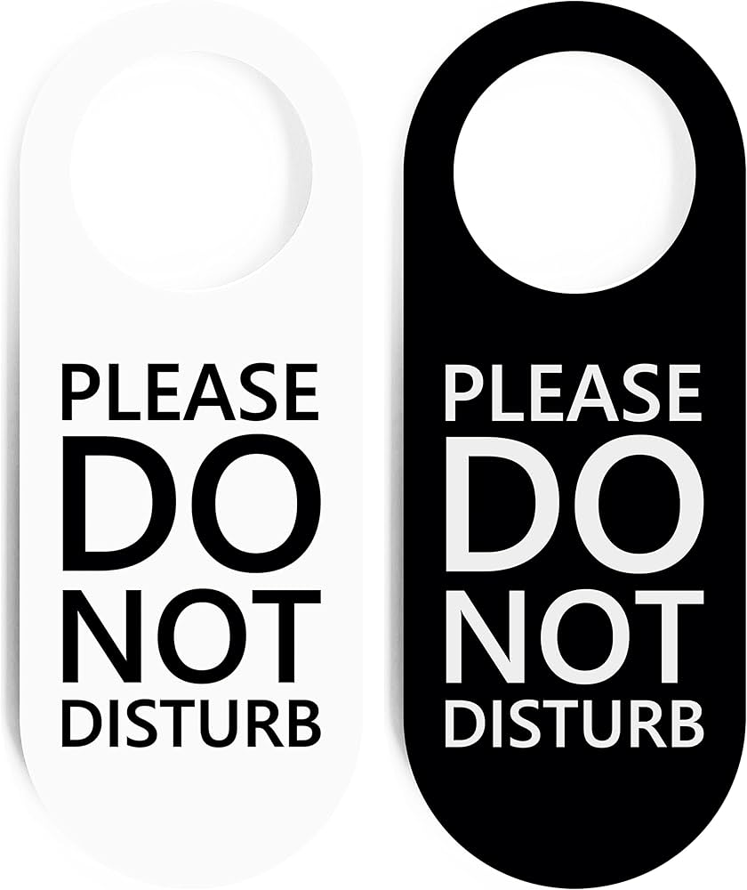 Amazon | Do Not Disturb Door Hanger Sign, 2 Pack (Black and White