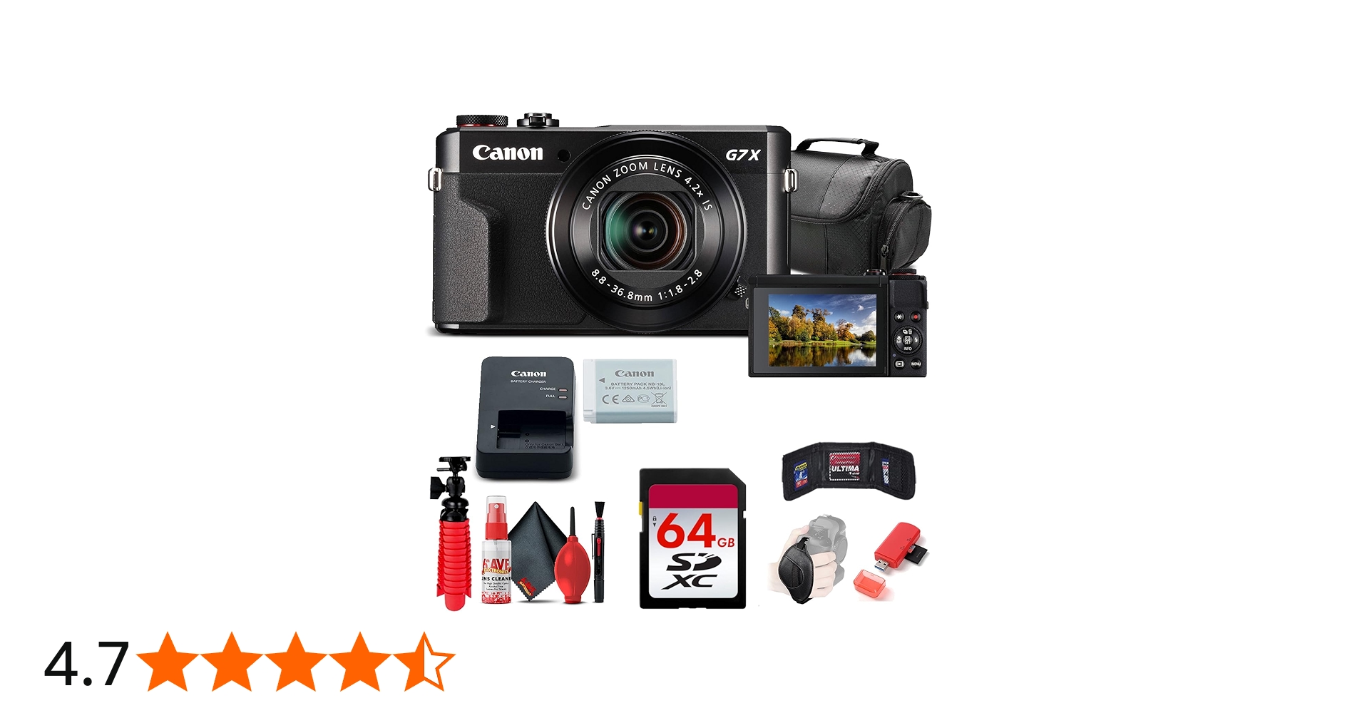 Canon PowerShot G7 X Mark II Digital Camera (1066C001) + 64GB