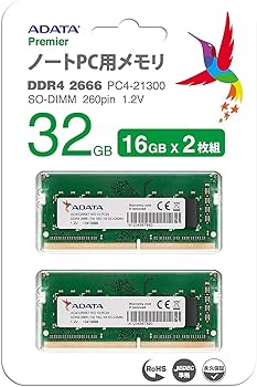 Amazon | ADATA ノートPC用 メモリ PC4-21300 DDR4-2666MHz 260Pin