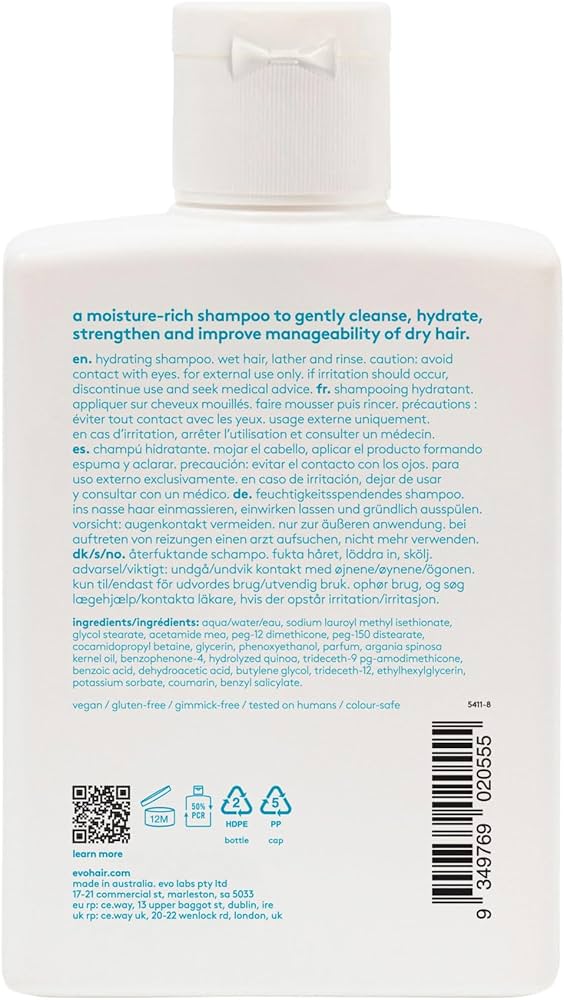 Amazon.com: EVO The Therapist Hydrating Shampoo for Dry, Color