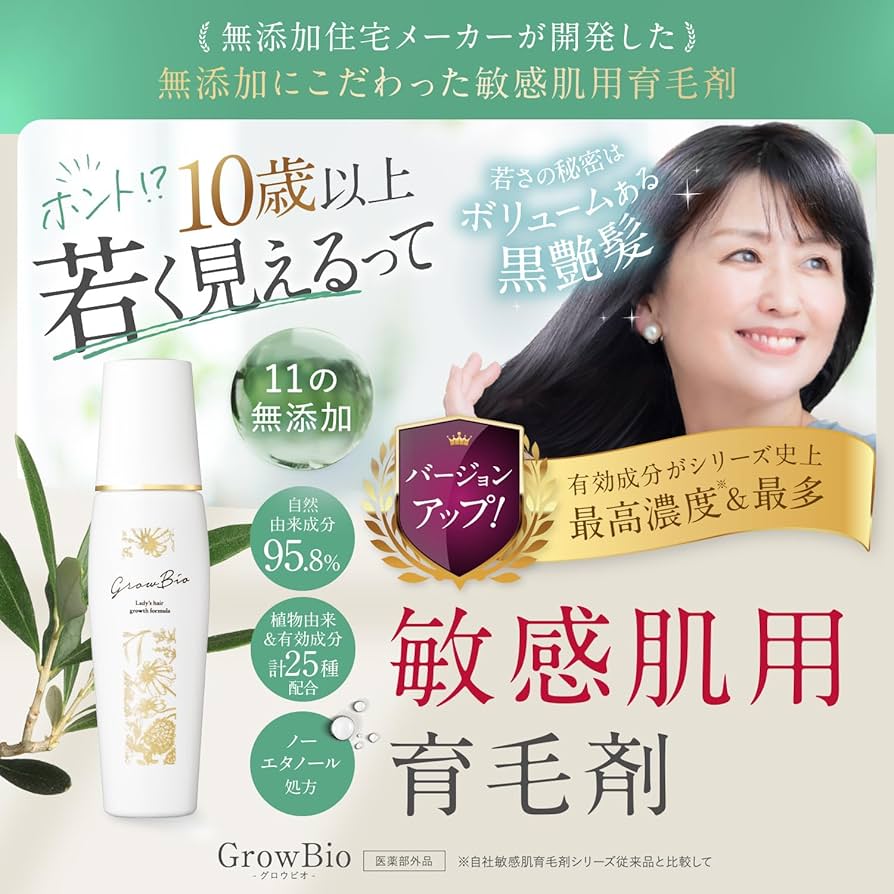 Amazon | GrowBio グロウビオ 育毛剤 女性用 女性ホルモン様成分 医薬