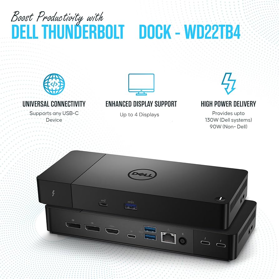Amazon.com: WD22TB4 Dell Thunderbolt 4 Dock 40Gbps USB-C/USB-A 1