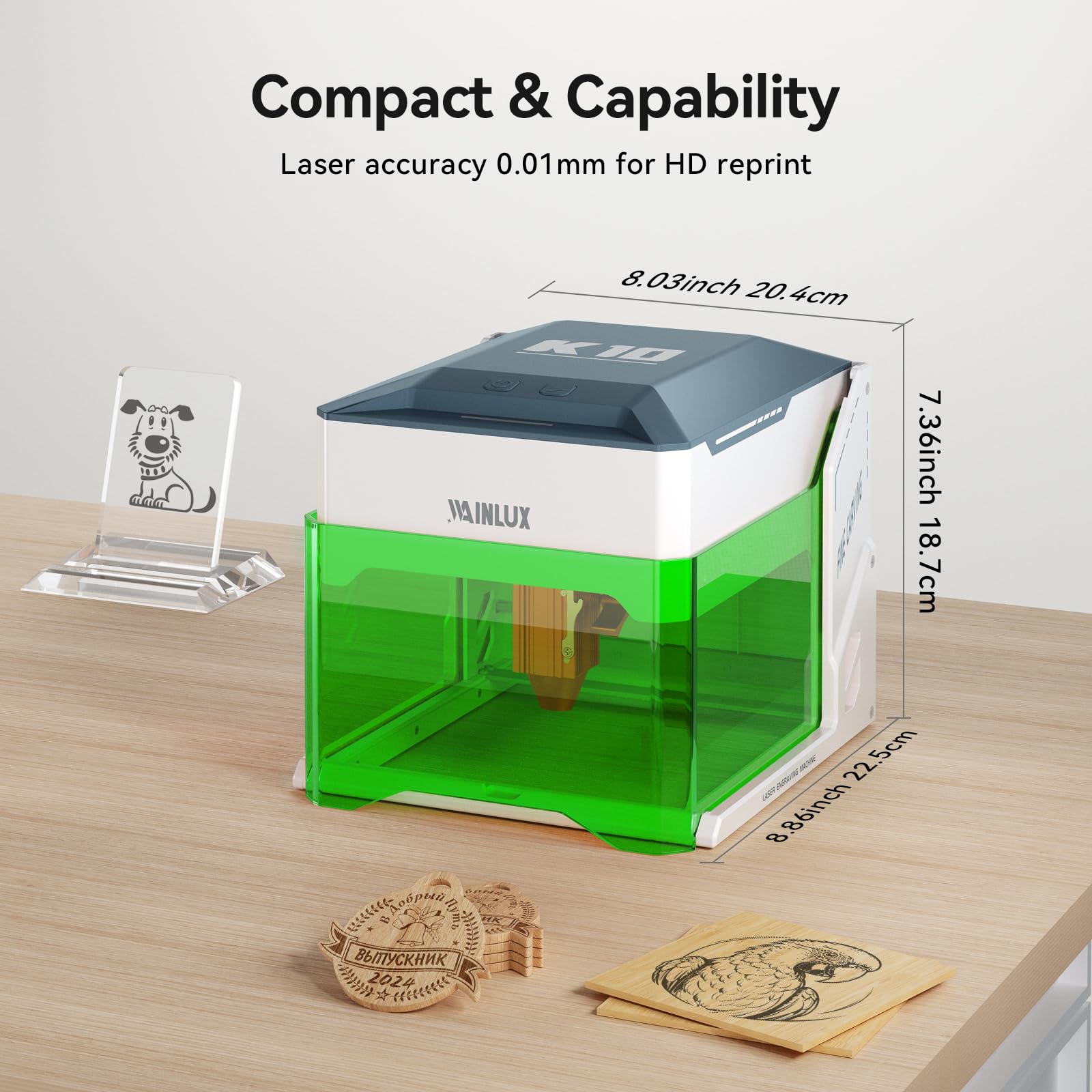 Amazon.co.jp: WAINLUX レーザー彫刻機、K10 5W小型密閉型ビジュアル