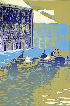 Amazon.co.jp: ◇本間武男◇【雪の運河Ⅲ】◇シルクスクリーン版画