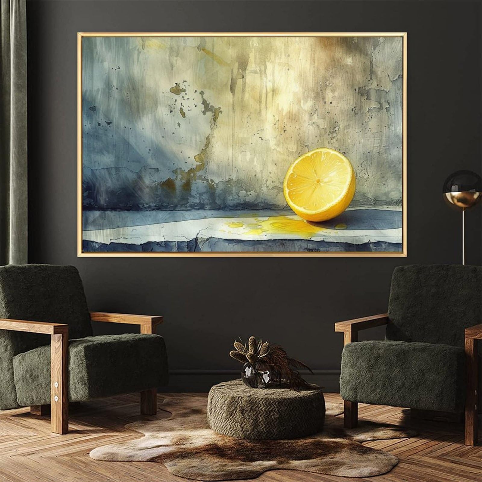 Amazon.co.jp: 絵画 新鮮な黄色いレモン アートパネル ポスター 静物の