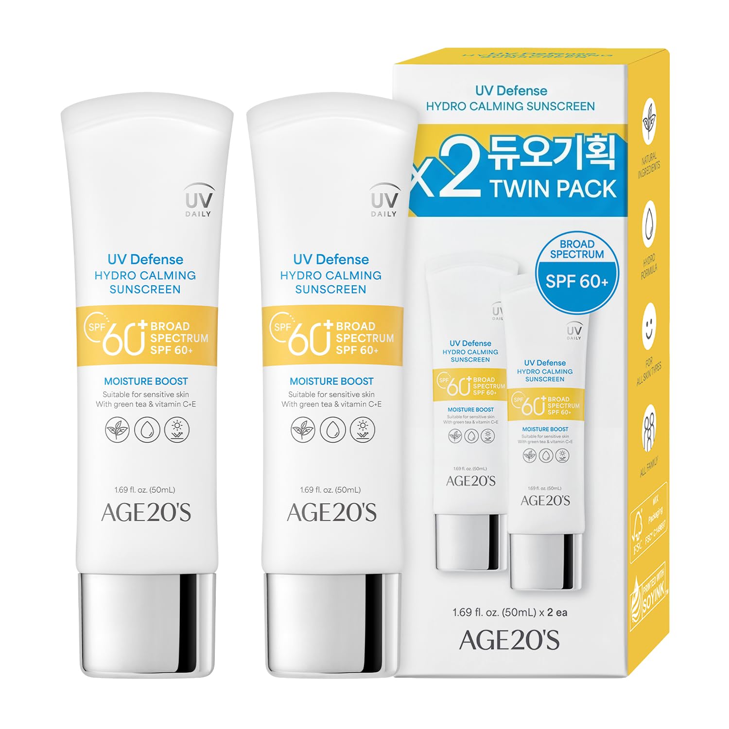 Amazon.com: AGE20'S UV Defense Hydro Calming Sunscreen SPF 60+