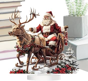Amazon.co.jp: トナカイのそりサンタ コレクター ミニチュア