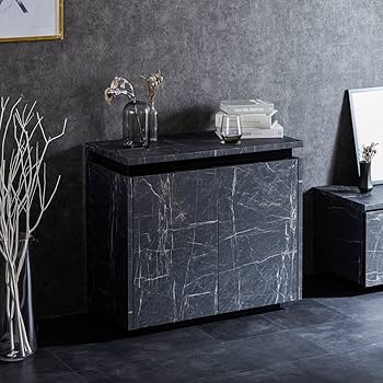 Amazon｜モアⅡ 日本製 サイドボード 80cm 大理石調 サイドチェスト