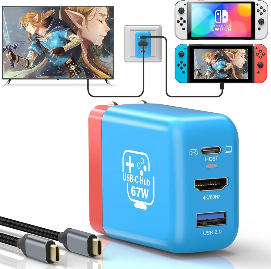 Amazon.com: 2 Pack 67W Switch Dock Charger for Nintendo Switch