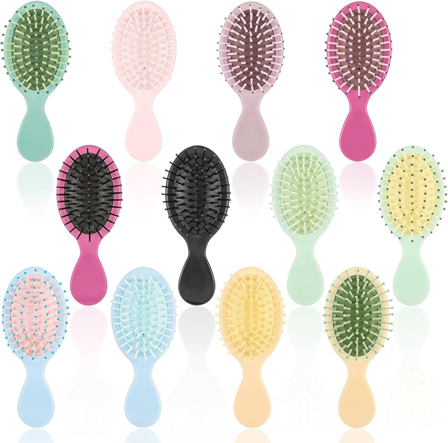 Amazon | HANYMWANZW 12ピース ミニヘアブラシ、トラベルデタングル