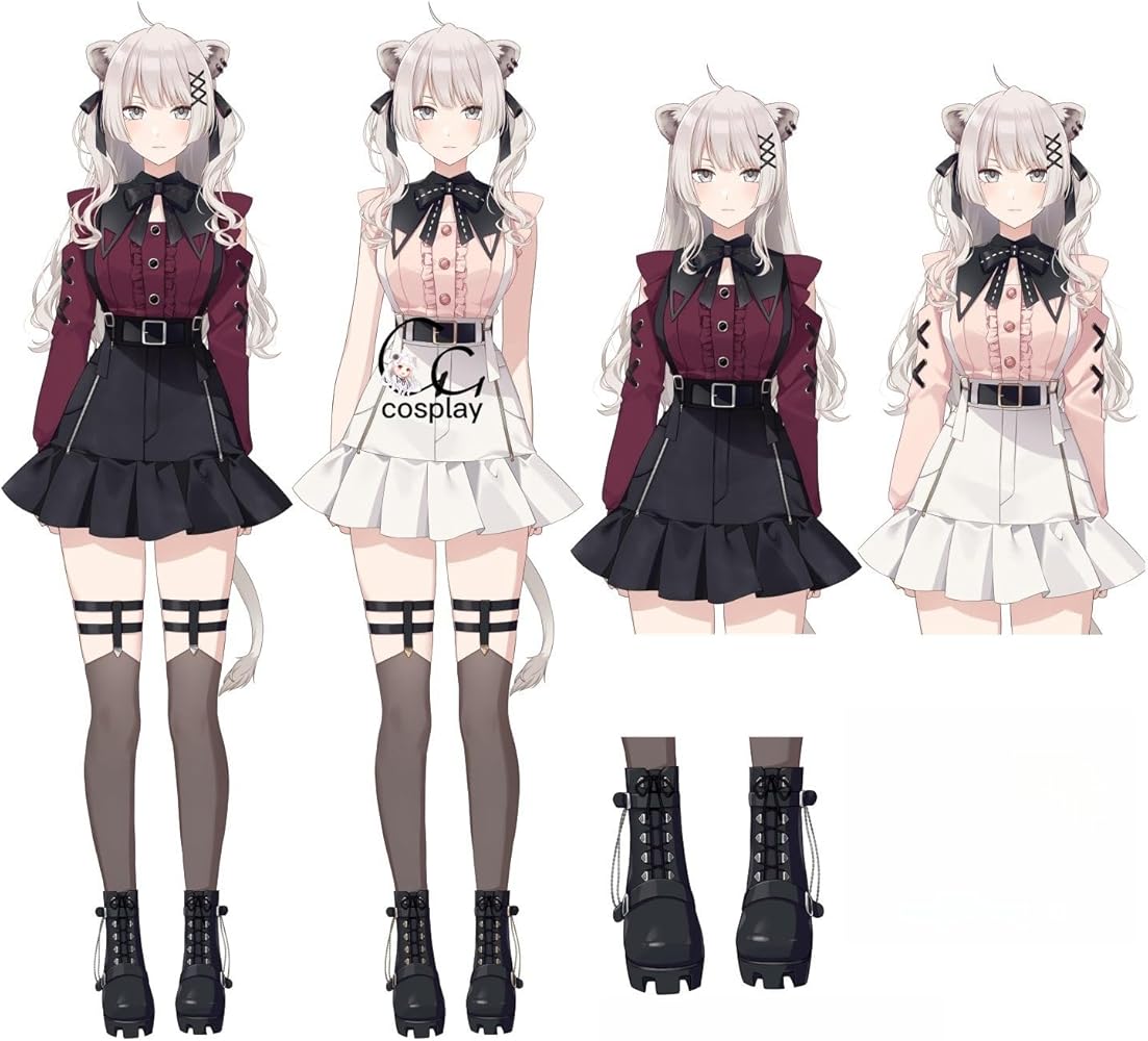 Amazon.co.jp: GGcosplay 獅白ぼたん 地雷系 新衣装2024 Kawaii系衣装