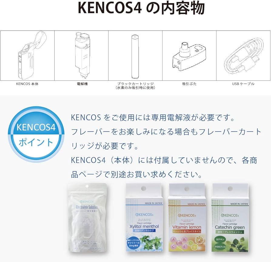 Amazon | ポータブル水素ガス吸引具 KENCOS4(ケンコス4) ネイビー