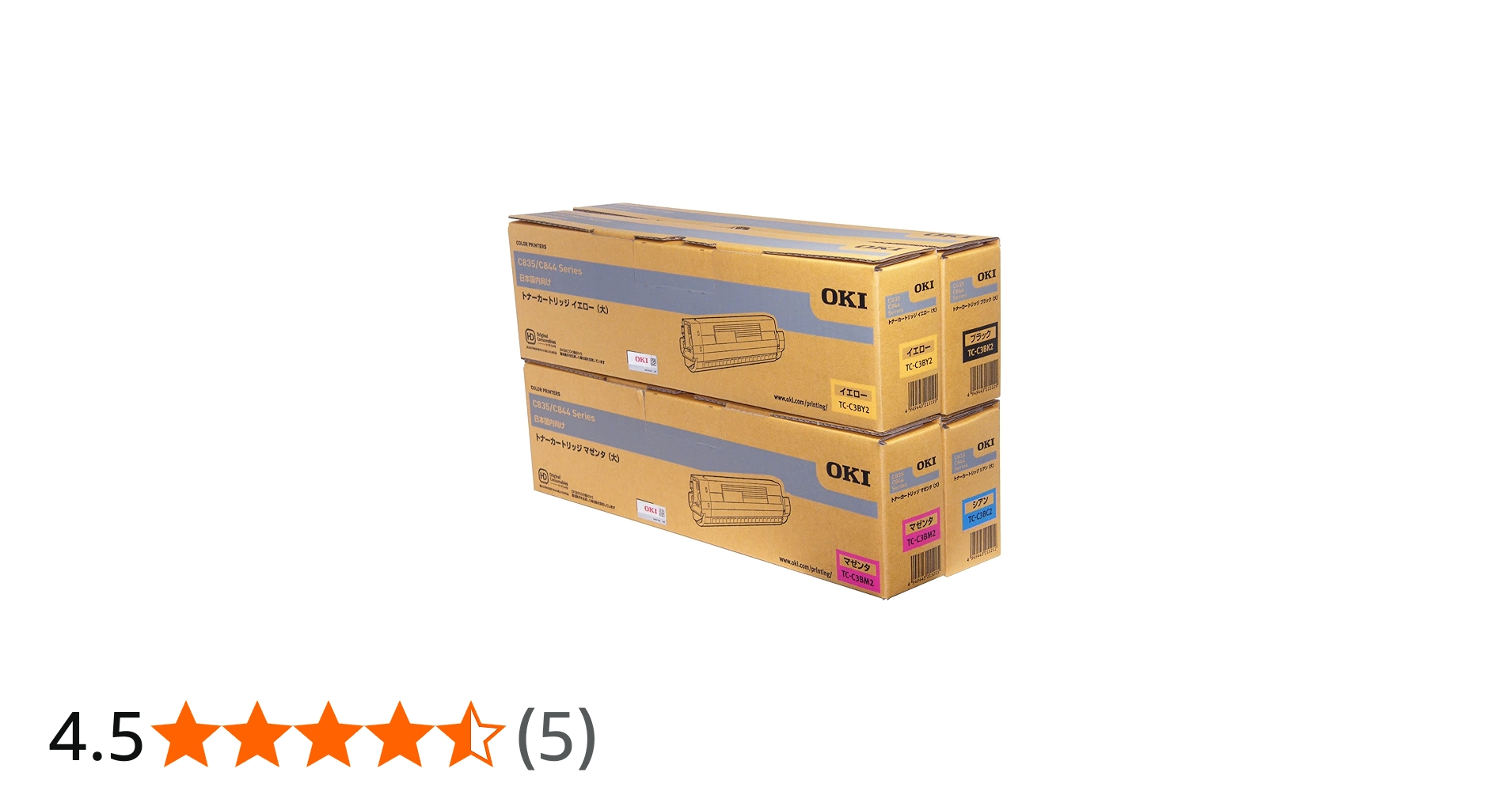 Amazon.co.jp: 【純正品】OKI TC-C3B2 トナーカートリッジ(大容量) 4色