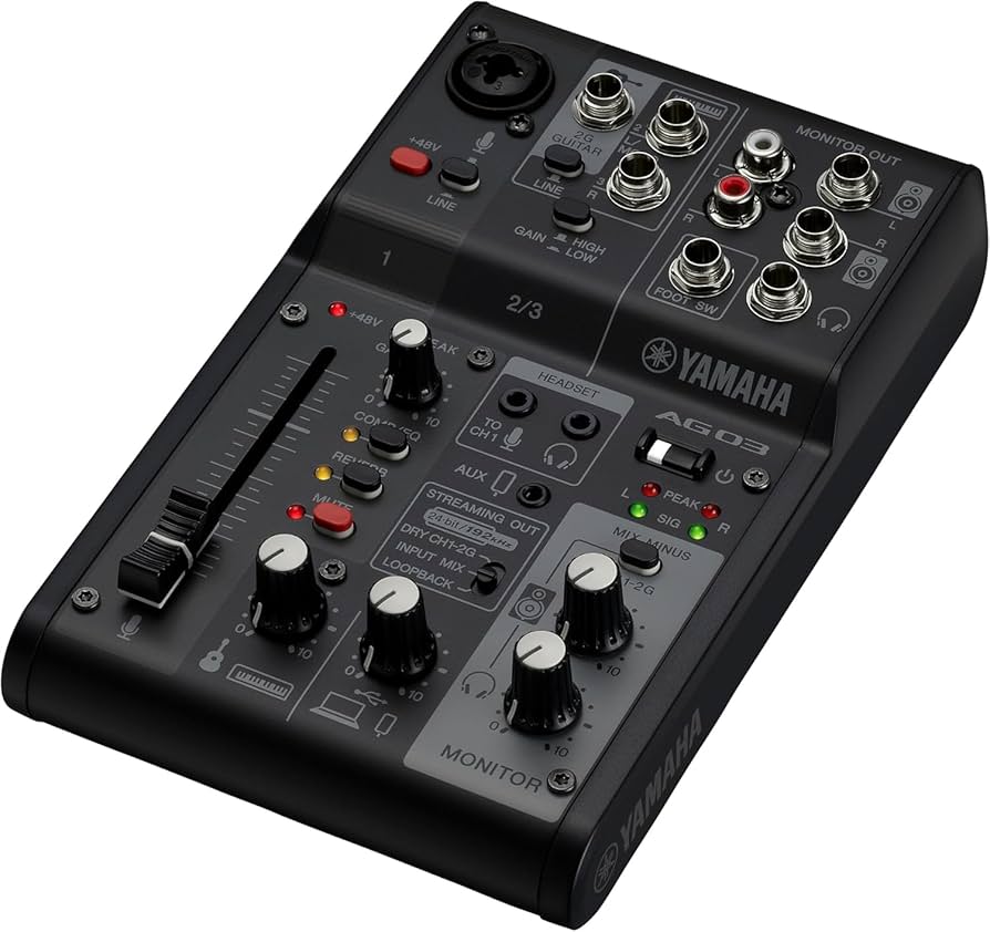 Amazon.com: Yamaha AG03MK2 Black Live Streaming Kit with mixer/USB