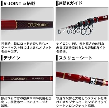 Amazon | ダイワ(DAIWA) 振出投げ竿 トーナメントサーフT・R 30-405・R