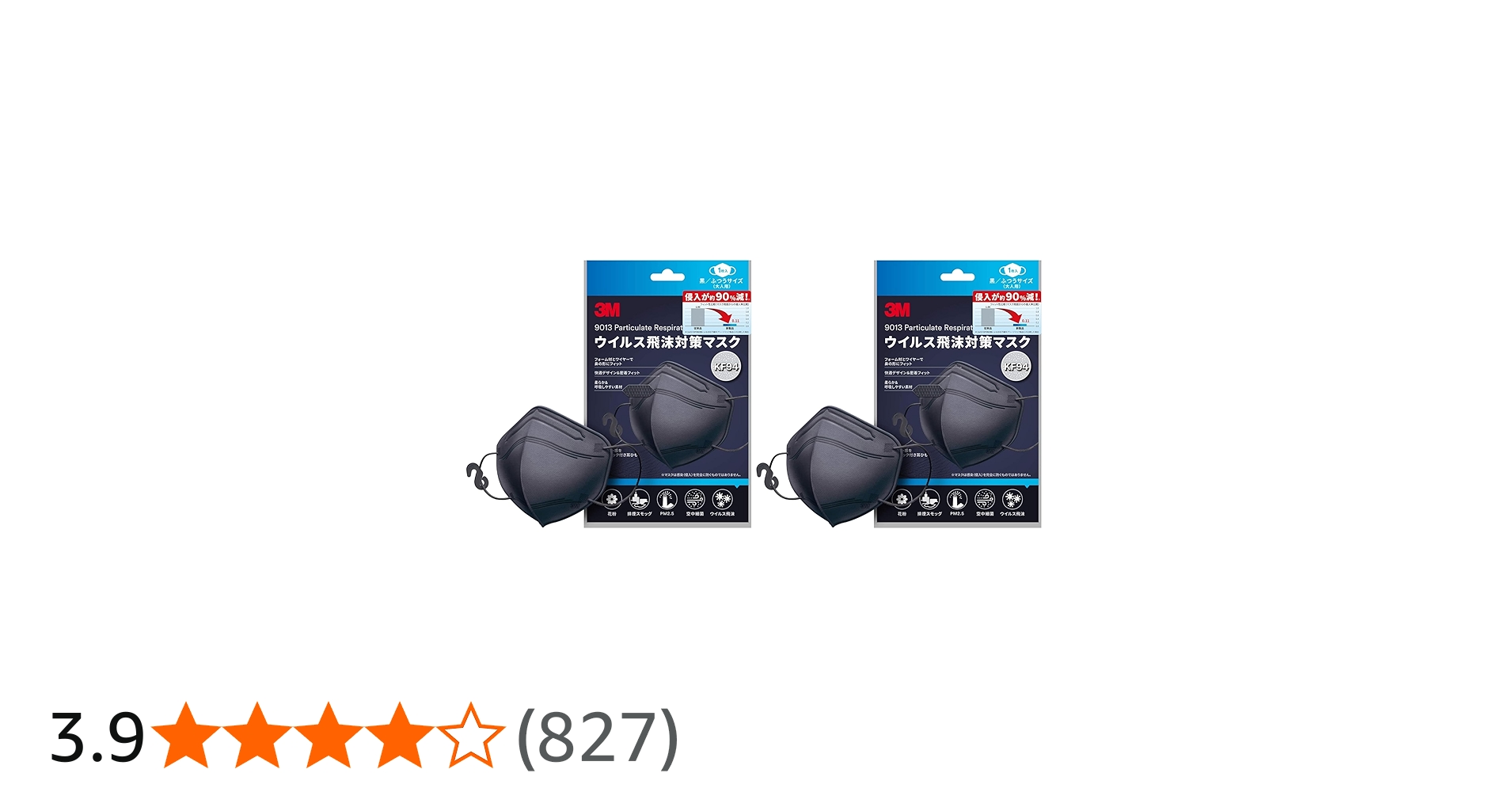 Amazon | 3M マスク ウイルス飛沫対策 KF94 不織布 快適形状 密着