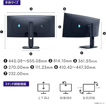 Amazon | Dell AW3425DW 34インチ曲面 有機EL Alienware ゲーミング