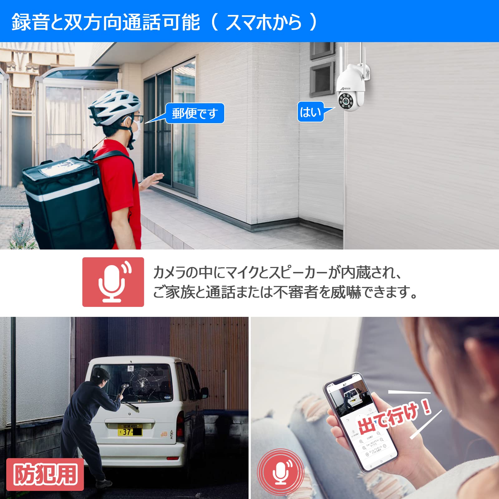 Amazon.co.jp: 【500万超高画素防犯カメラセット・360°全方位監視