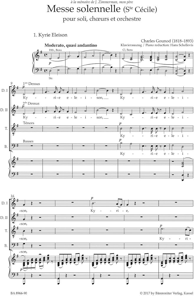 輸入楽譜／声楽／ヴォーカルスコア／グノー：聖チェチーリア 荘厳ミサ