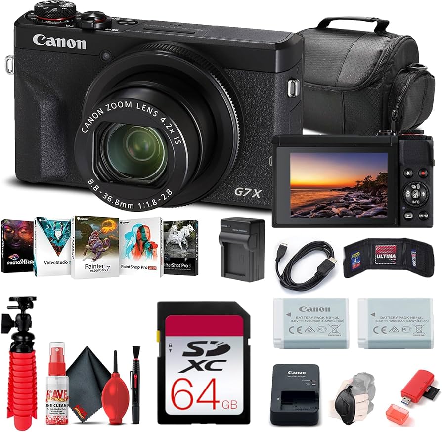 Canon PowerShot G7 X Mark III Digital Camera (Black) (3637C001) +
