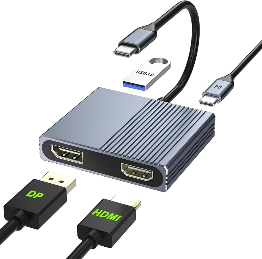 Amazon.com: USB C to HDMI and DisplayPort Adapter, 4K @60Hz Dual
