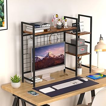 Amazon.co.jp: デスク上置き棚 デスク収納 幅25cm 3段 卓上式 高さ調節