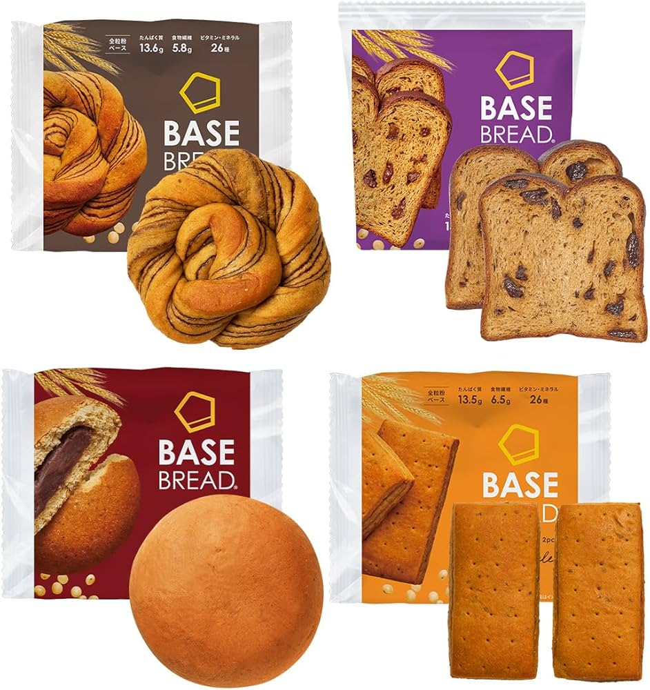 Amazon.co.jp: ベースブレッド 4種 16袋 パン [チョコ・メープル