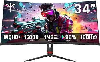 Amazon.co.jp: KTC 34'' Curved Ultrawide Gaming Monitor, 21:9