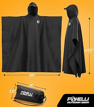 Amazon.com: Foxelli Rain Poncho for Adults – Extra Long Reusable