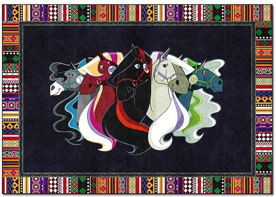 Amazon｜[YXSNG] ラグマット 馬 デザインラグ アニマル柄 ラグ