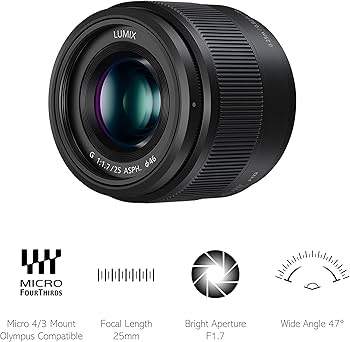 Amazon.com : Panasonic Lumix 25mm F1.7 | H-H025E-K Prime Lens