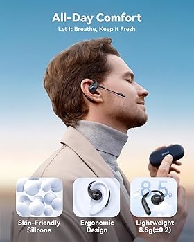 Amazon.com: EMEET AirFlow Open Ear Headphones with Mic, Bluetooth