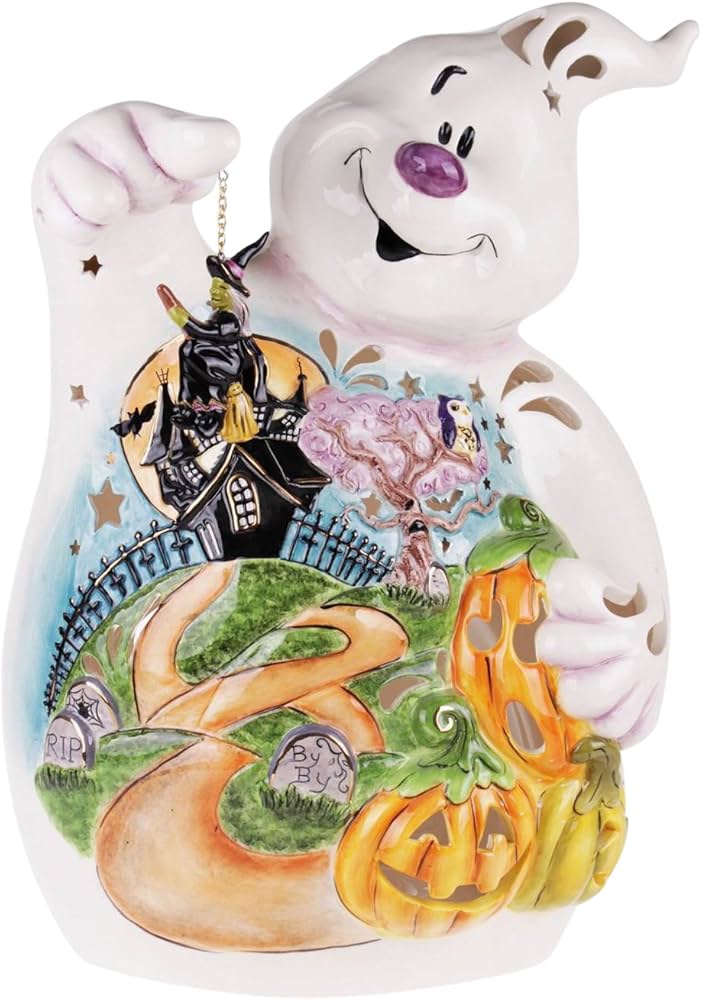 Amazon.com: Blue Sky Ceramic Halloween Ghost Pumpkin Patch