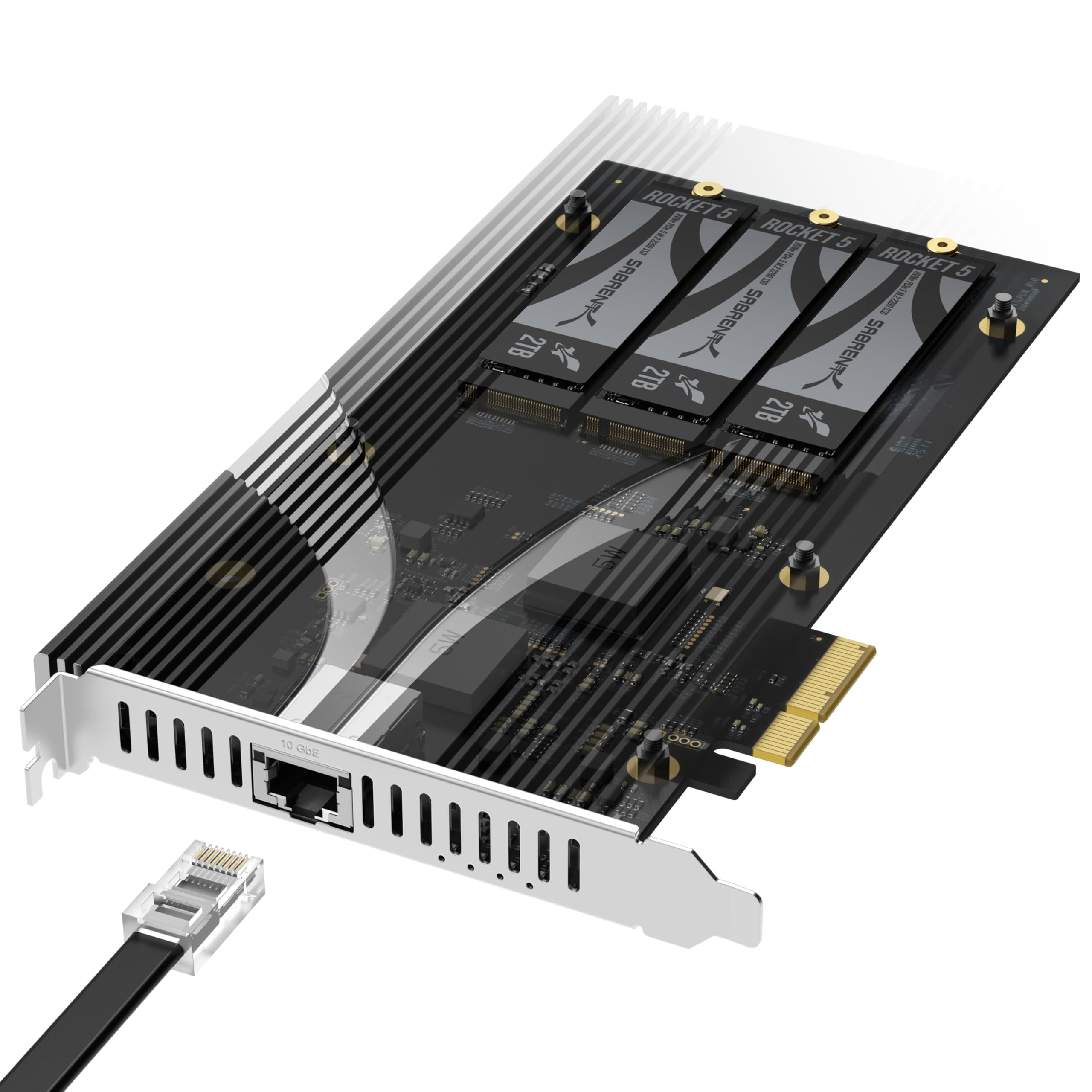 Amazon.com: SABRENT PCIe 3.0 x4 Add-in Card with 10GbE and 3X M.2
