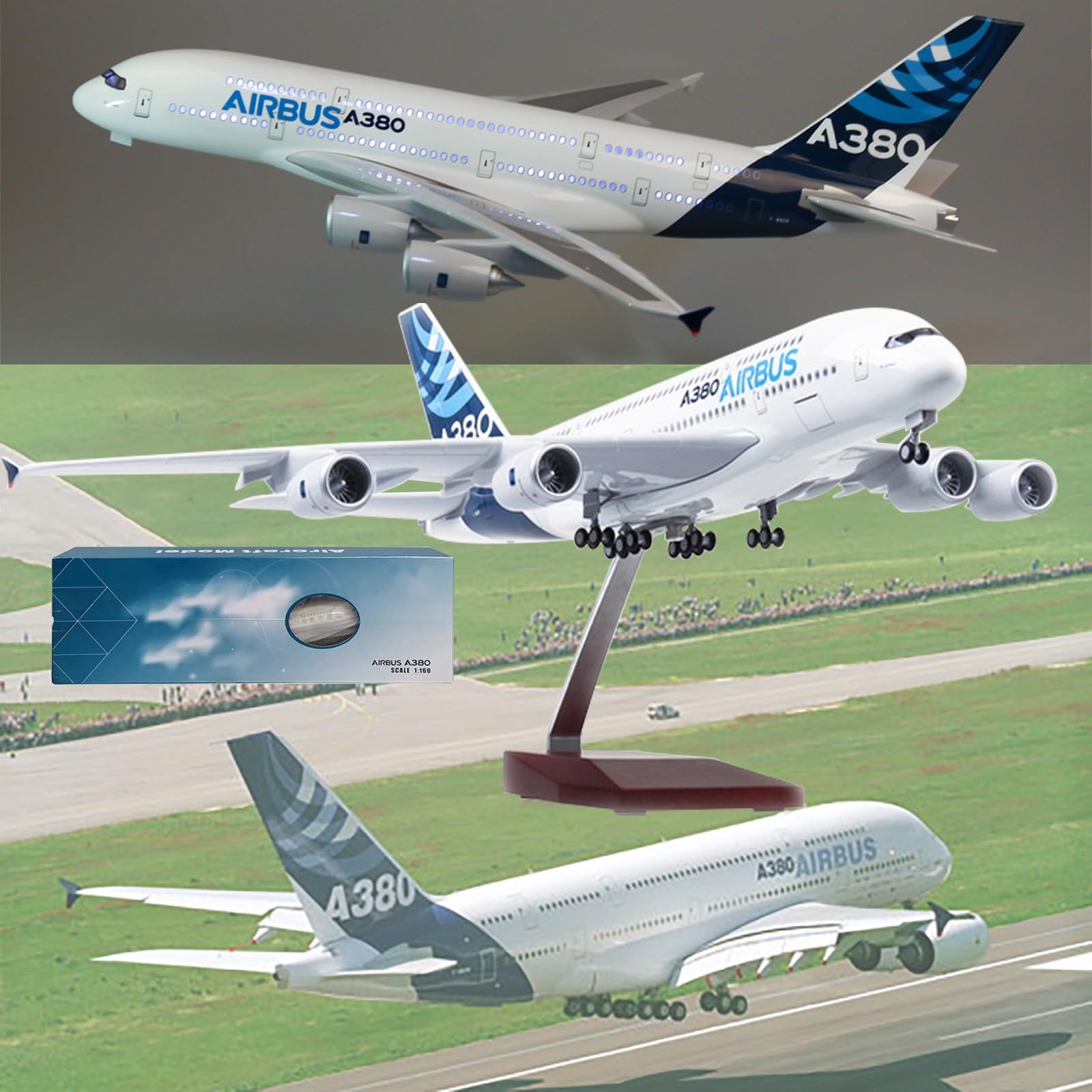 Amazon.co.jp: 18.1インチ 1:160 スケール モデル飛行機 エアバス A380